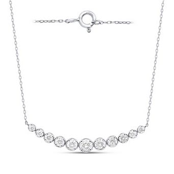 Éthique Sterling Silver 2 Carat T.W. Lab-Grown Diamond Graduated Necklace