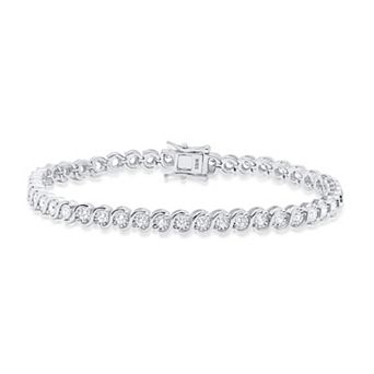 Éthique Sterling Silver 2 Carat T.W. Lab-Grown Diamond Swirl Bracelet