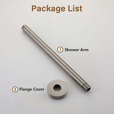 Round Shower Arm with Flange Cover