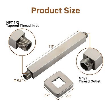 Square Ceiling Mounted Showr Arm