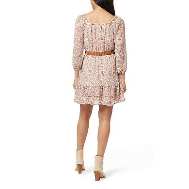 Juniors' WallFlower Wren On/Off-The-Shoulder Belted Mini Dress