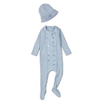2 pc Baby Sweater Rib Footie Set