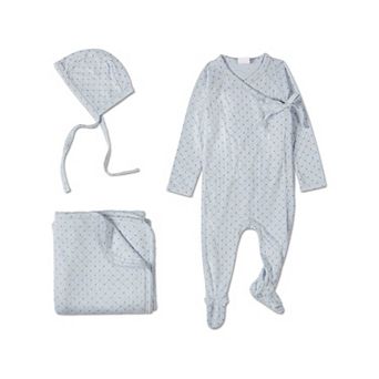 3 pc Baby Boys Pointelle "Little Dots" Footie Set