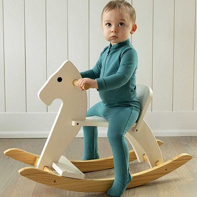 Baby Half Zip Stretch Cotton Blend Footie