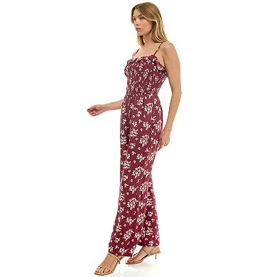 Juniors' Lily Rose Strappy Smocked Jumpsuit