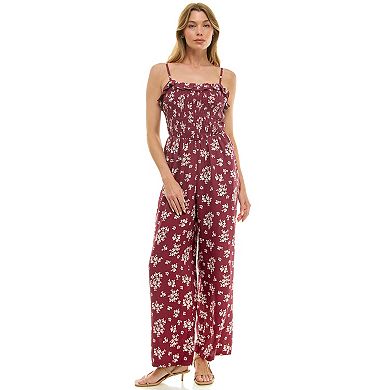 Juniors' Lily Rose Strappy Smocked Jumpsuit