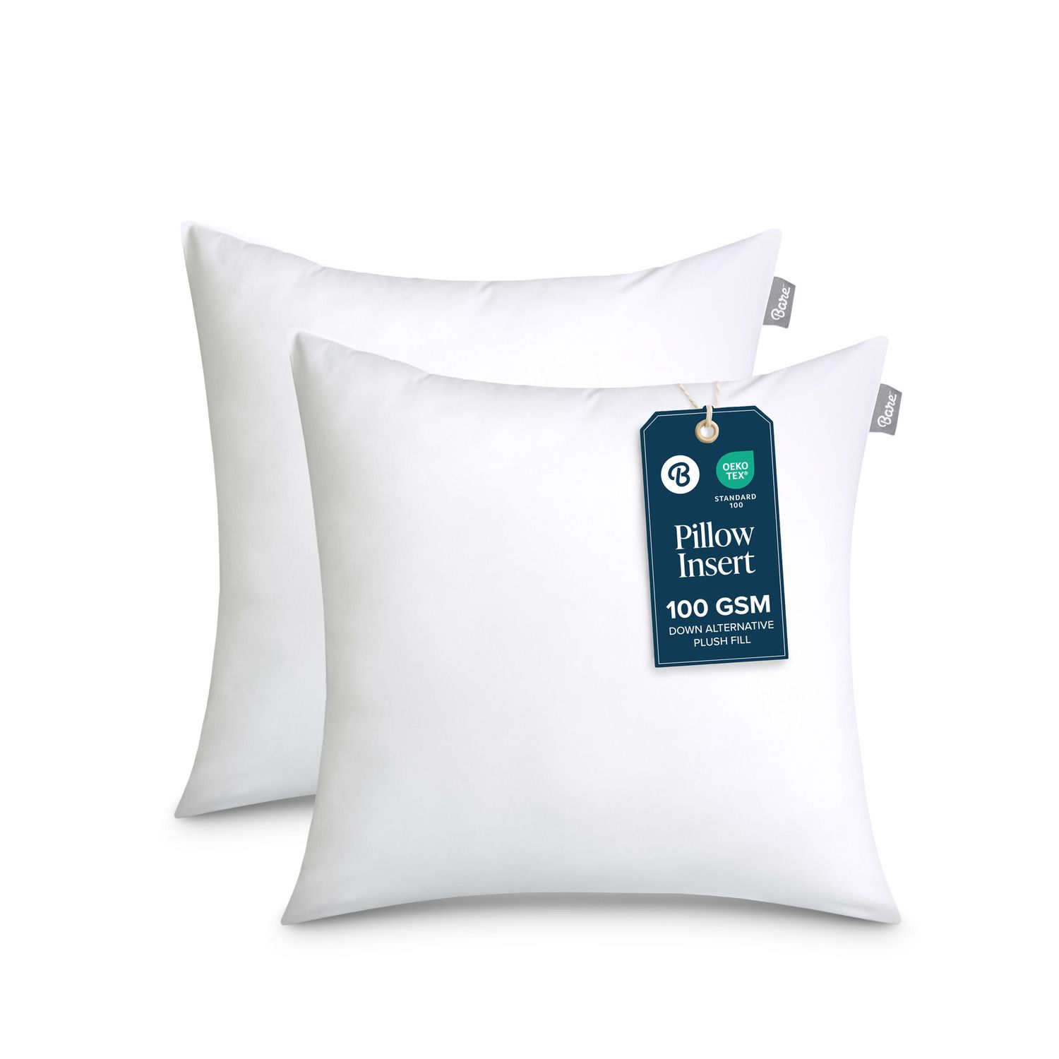 White Throw Pillow Insert Set 2pk