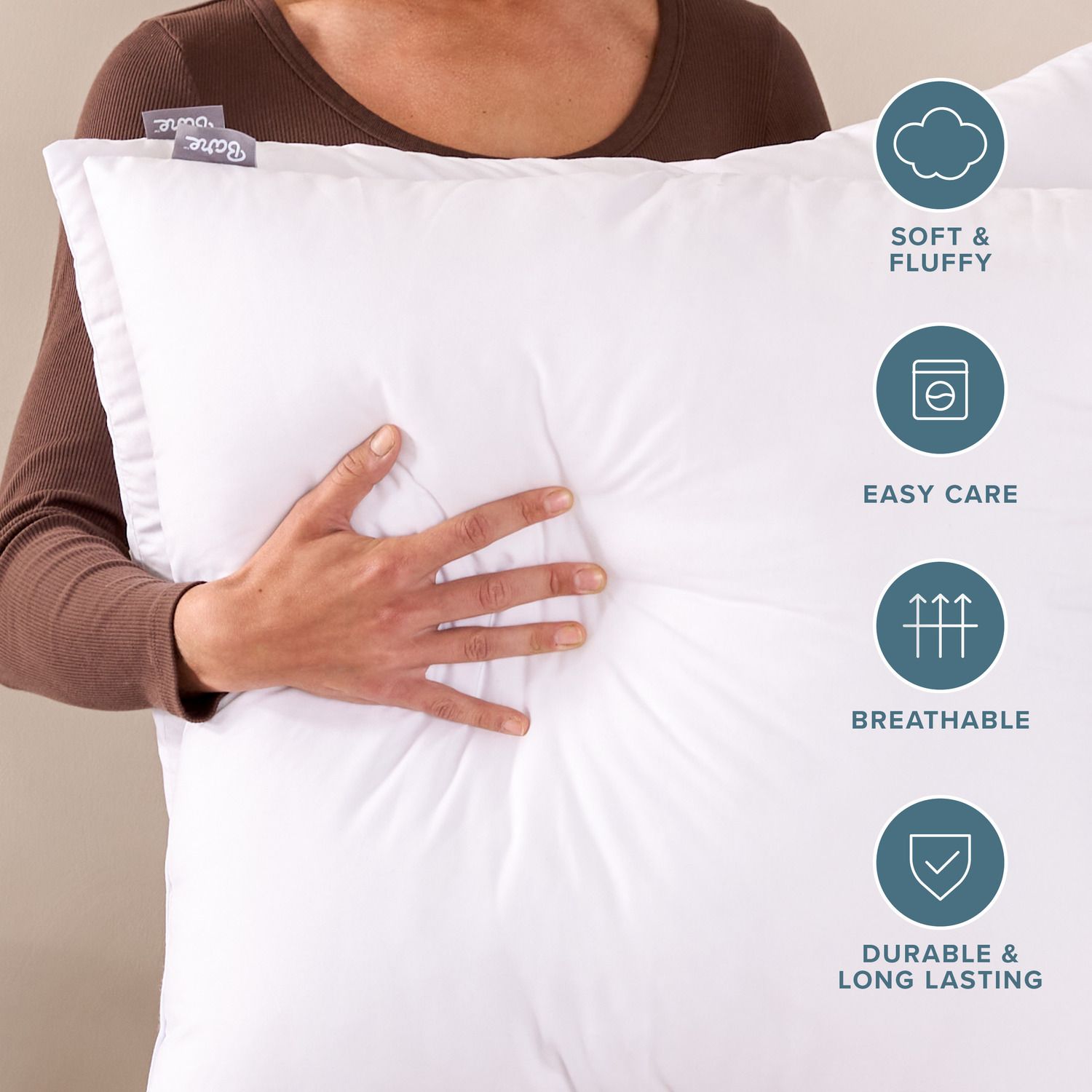 White Throw Pillow Insert Set 2pk