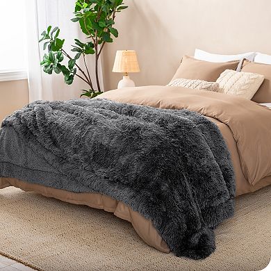 Shaggy Faux Fur Sherpa Blanket