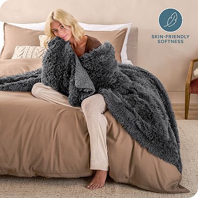 Shaggy Faux Fur Sherpa Blanket