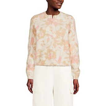 Women's Lands' End Fine Gauge Eyelash Cardigan Sweater