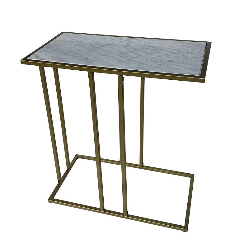 Carolina Living Serena End Table, White Gold