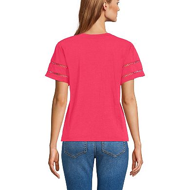 Women's Lands' End Flutter Sleeve V-Neck Tee