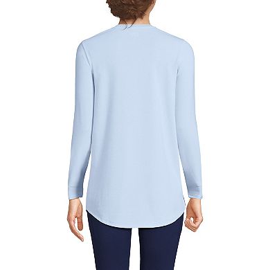 Women's Lands' End Long Sleeve Power Performance Scoop Neck Tunic Tee
