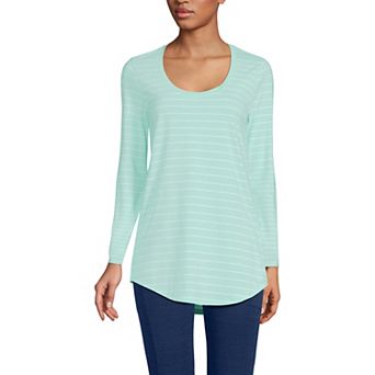 Women's Lands' End Long Sleeve Power Performance Scoop Neck Tunic Tee