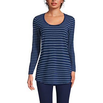 Women's Lands' End Long Sleeve Power Performance Scoop Neck Tunic Tee