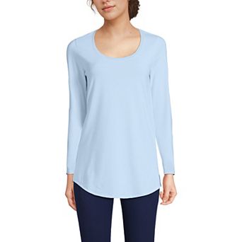 Women's Lands' End Long Sleeve Power Performance Scoop Neck Tunic Tee