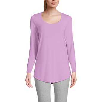 Women's Lands' End Long Sleeve Power Performance Scoop Neck Tunic Tee