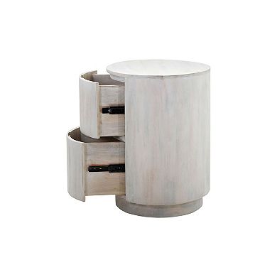 Carolina Living Kingston 2 Drawer Round Nightstand