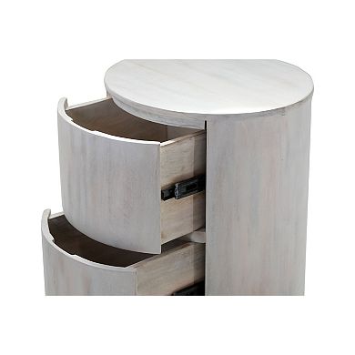 Carolina Living Kingston 2 Drawer Round Nightstand