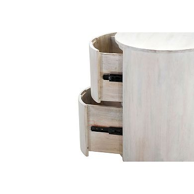Carolina Living Kingston 2 Drawer Round Nightstand