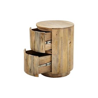 Carolina Living Kingston 2 Drawer Round Nightstand