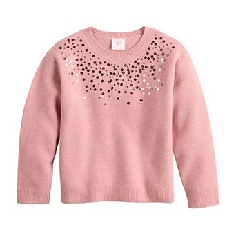 Baby & Toddler Girl Jumping Beans® Jersey Crew Pullover Sweater