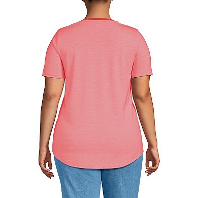 Plus Size Lands' End Short Sleeve Scoop Neck Tunic T-Shirt