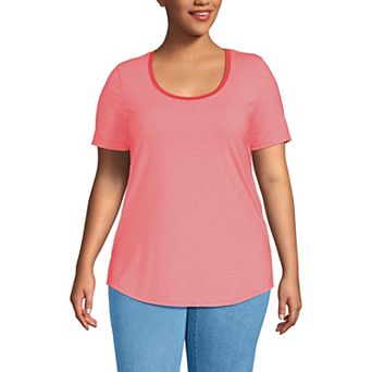 Plus Size Lands' End Short Sleeve Scoop Neck Tunic T-Shirt