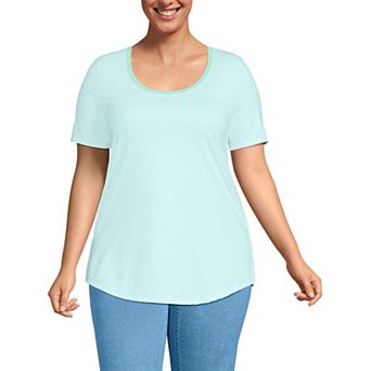Plus Size Lands' End Short Sleeve Scoop Neck Tunic T-Shirt
