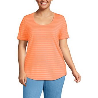 Plus Size Lands' End Short Sleeve Scoop Neck Tunic T-Shirt