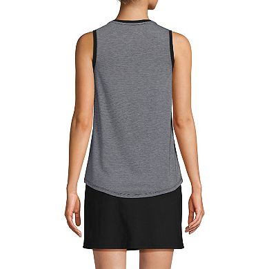 Women's Lands' End Sleeveless Tunic Curved Hem Tank Top