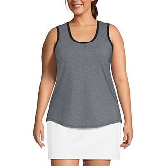 Plus Size Lands' End Sleeveless Power Performance Scoop Neck Tunic Tank Top