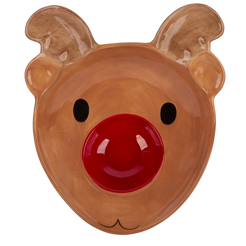 Reindeer Chip n Dip Serving Platter with Bowl