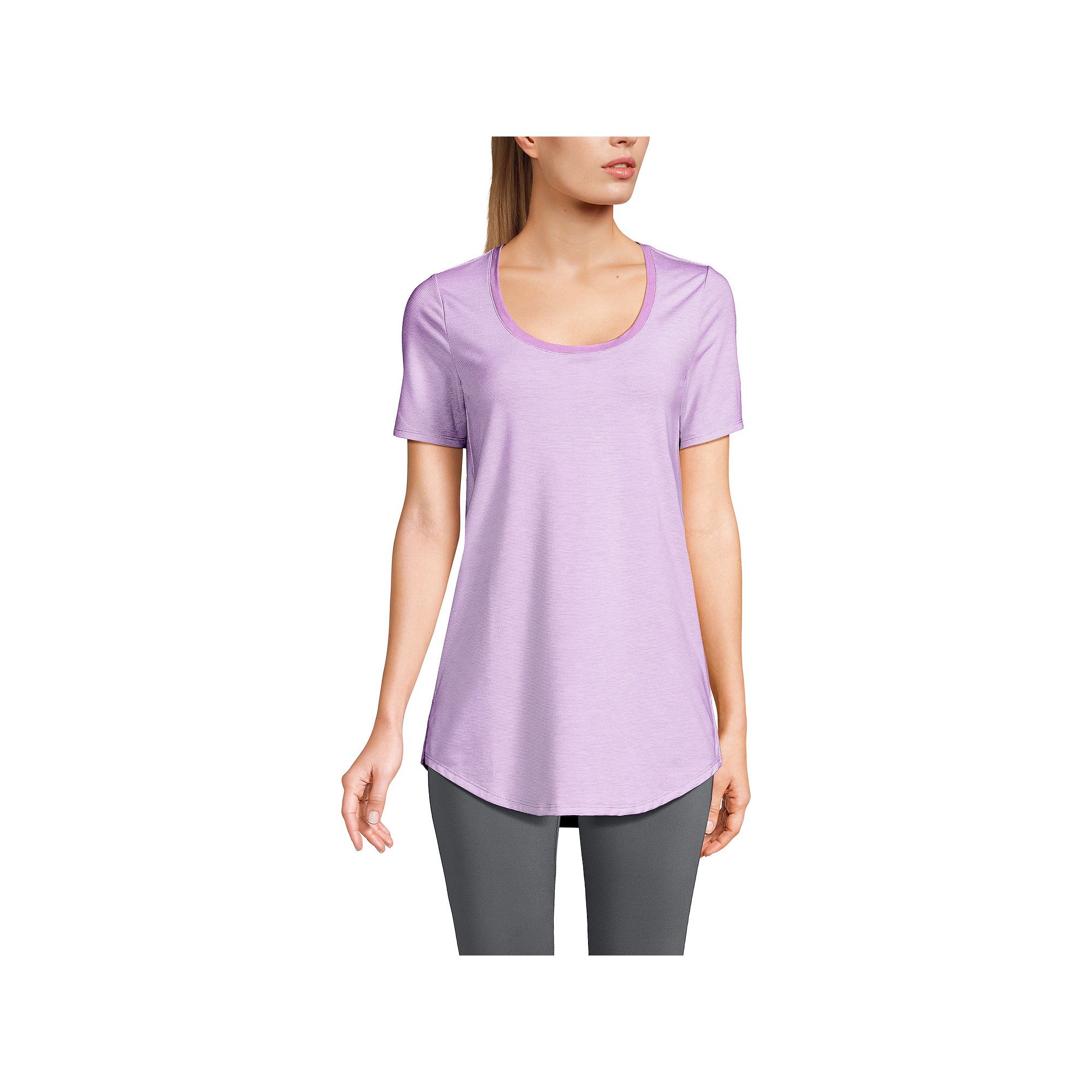 Women’s Lands End Short Sleeve Tunic T-Shirt, Womens, Size: Large, Wild
