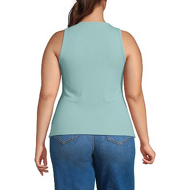Plus Size Lands' End Drapey Rib Skimming Tank Top