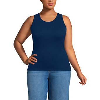 Plus Size Lands' End Drapey Rib Skimming Tank Top