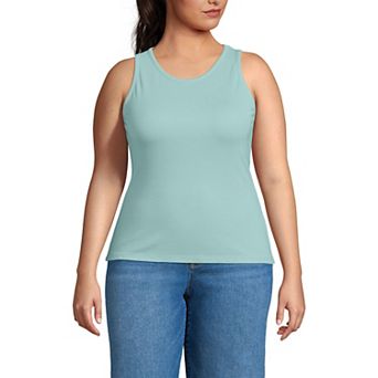 Plus Size Lands' End Drapey Rib Skimming Tank Top