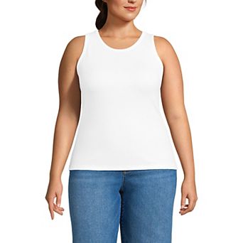Plus Size Lands' End Drapey Rib Skimming Tank Top