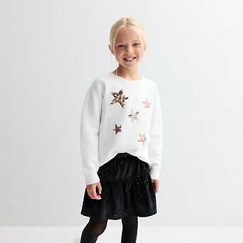 Girls 4-12 Jumping Beans® Jersey Crew Pullover Sweater