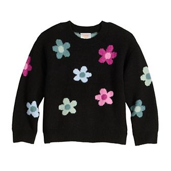 Girls 4-12 Jumping Beans® Jacquard Birdseye Crewneck Sweater
