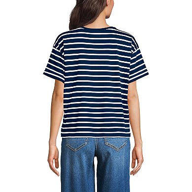 Petite Lands' End Oversized Short Sleeve Crew Neck T-Shirt