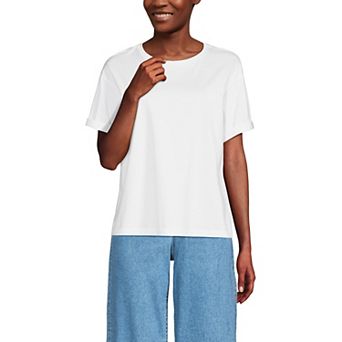 Petite Lands' End Oversized Short Sleeve Crew Neck T-Shirt