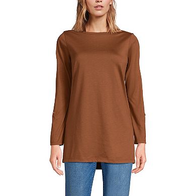 Petite Lands' End Adjustable 3/4 Sleeve Boatneck Tunic Top