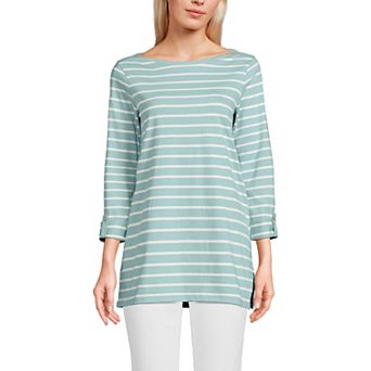 Petite Lands' End Adjustable 3/4 Sleeve Boatneck Tunic Top