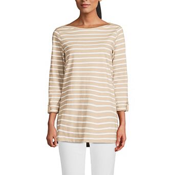 Petite Lands' End Adjustable 3/4 Sleeve Boatneck Tunic Top