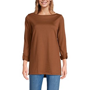 Petite Lands' End Adjustable 3/4 Sleeve Boatneck Tunic Top