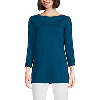 Women's Lands' End Adjustable 3/4 Sleeve Boatneck Tunic