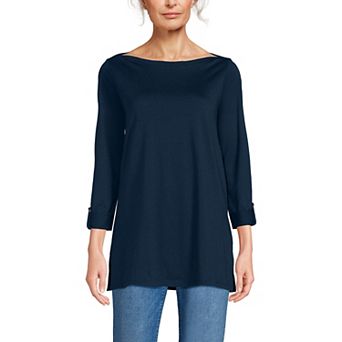 Women's Lands' End Adjustable 3/4 Sleeve Boatneck Tunic