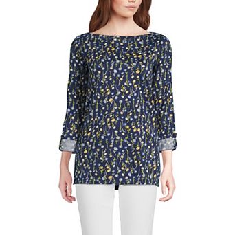 Women's Lands' End Adjustable 3/4 Sleeve Boatneck Tunic